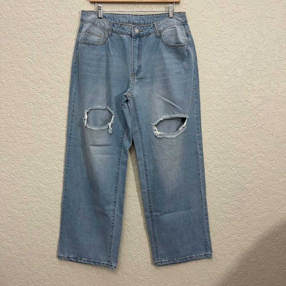 Ripped Baggy Jeans XL/12 - Picture 3 of 10